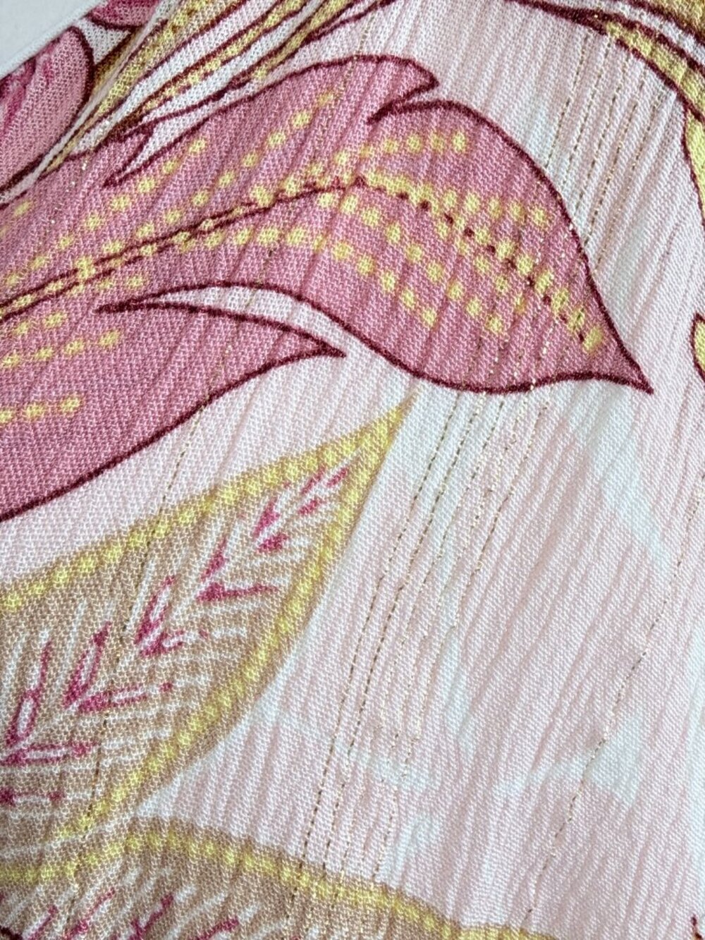 Tiered Maxi Dress Summer Flowy Costal Chic Gold Stitching Pink Yellow Size XXL - Picture 6 of 13